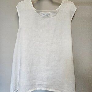 Bryn Walker Linen Top, 2 XL, White, 100% linen